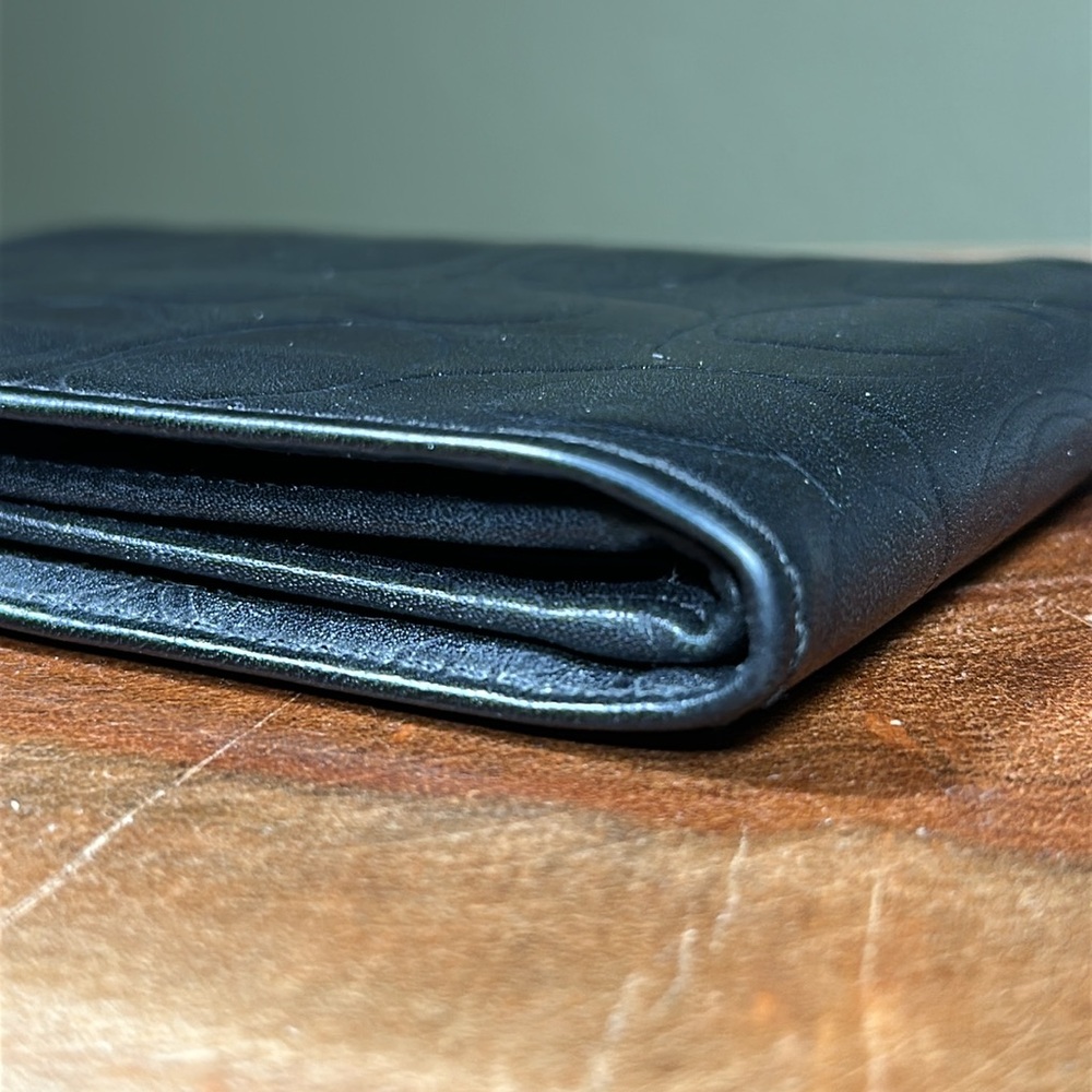 COACH Signature Embossed Leather Bifold Wallet - Picture 6 of 13